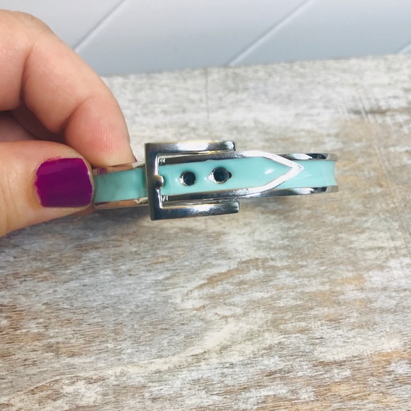 Enamel Spring Closure Belt Buckle Bracelet - Picture 2 of 8